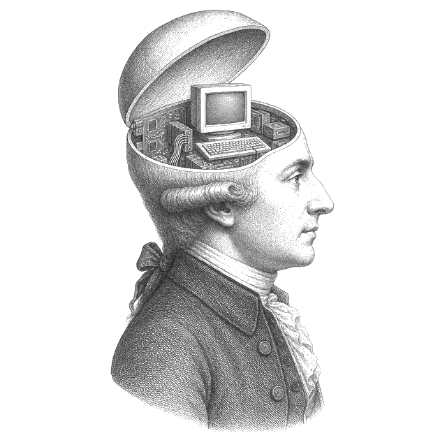 A gentleman with a computer installed in his head