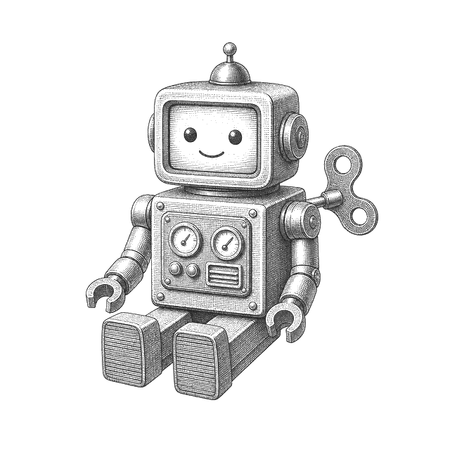 A harmless wind-up toy robot